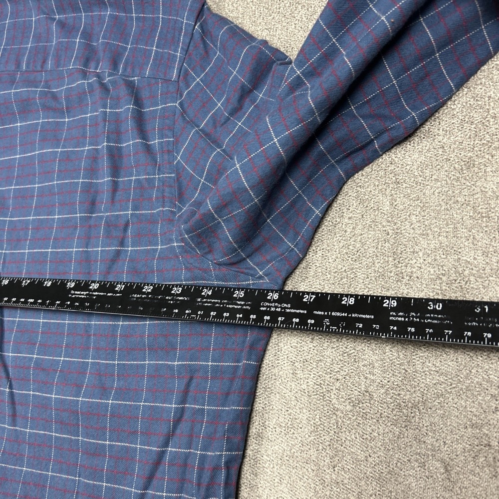 Untuckit Flannel Shirt Mens 2XL Blue Plaid Button Up Long Sleeve Casual Balar - Picture 6 of 9